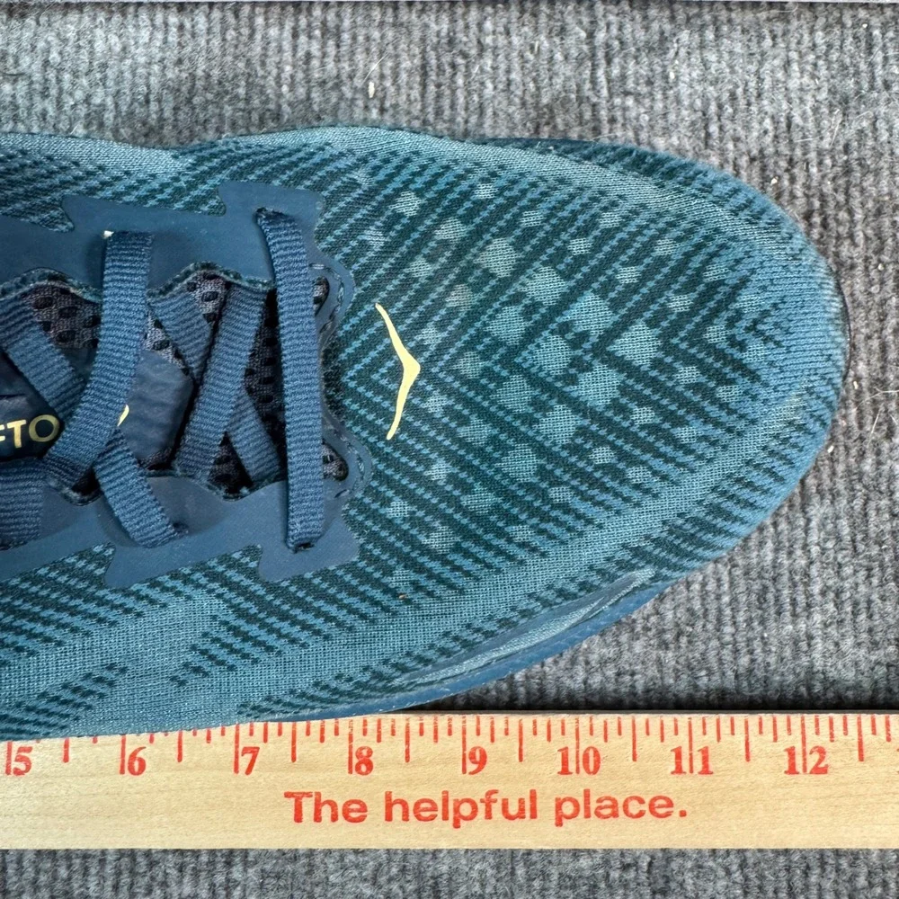 Hoka Clifton 9 Mens Teal Blue Yellow Running Shoes 1127895-BBLC Size 11